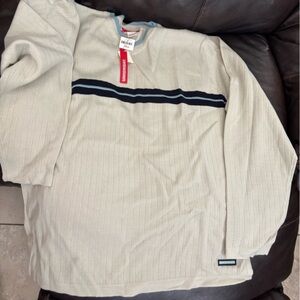 UNIONBAY Cream Knit Sweater with Light Blue Trim